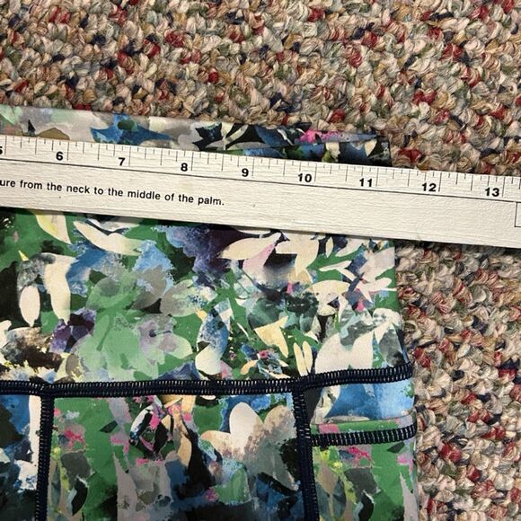 Sweaty Betty Super Sculpt Blue Green Floral Print High-Rise Bike Shorts Size XS - Picture 7 of 14